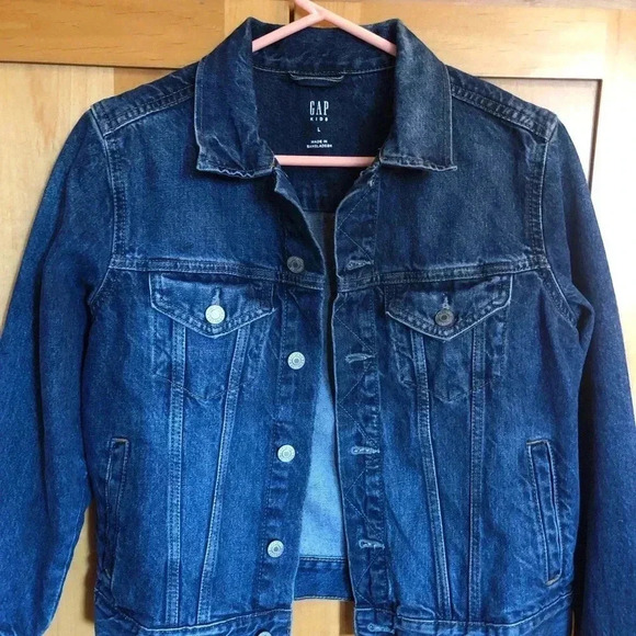 GAP Kids/ Girls  Distressed Denim Jean Jacket Size Large - Picture 1 of 10